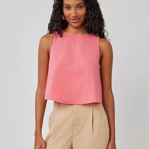 Bella Dahl Sleeveless Button Back Top - Hibiscus Pink NWT Womens